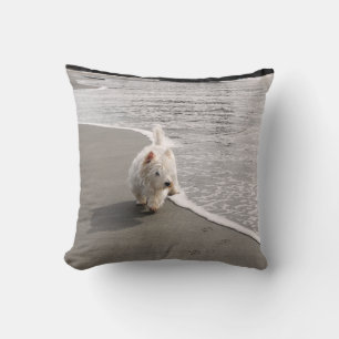Beachcombing Westie Hund Photo Dekorativ kudde