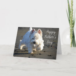 Beachcombing Westie Photo Card lycklig Fars dag Tack Kort