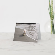 Beachcombing Westie Photo Mors dag Card