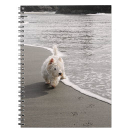 Beachcombing Westie Photo Spiral Notebook Anteckningsbok