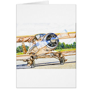 Beachcraft Staggerwing vintageflygplan Hälsningskort