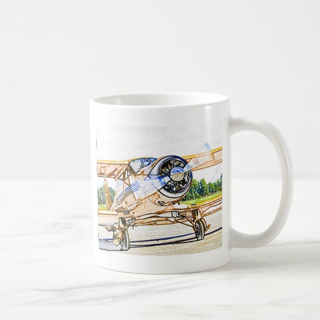 Beachcraft Staggerwing vintageflygplan Kaffemugg (Höger)