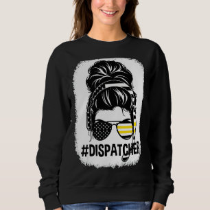 Beached Dispatcher Life Mamma Messy Hair Bun Mothe T Shirt