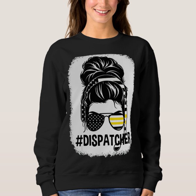 Beached Dispatcher Life Mamma Messy Hair Bun Mothe T Shirt (Framsida)