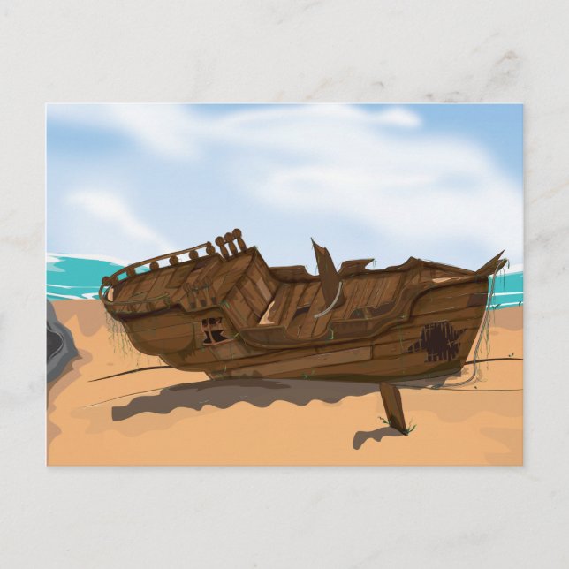 Beached Shipwreck Vykort (Framsida)