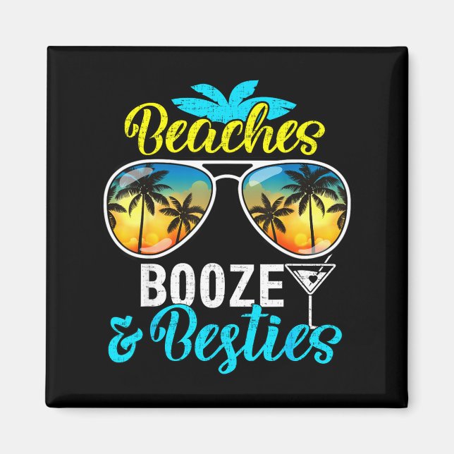 Beaches booze besties girls trip 2026 florida magnet (Framsidan)