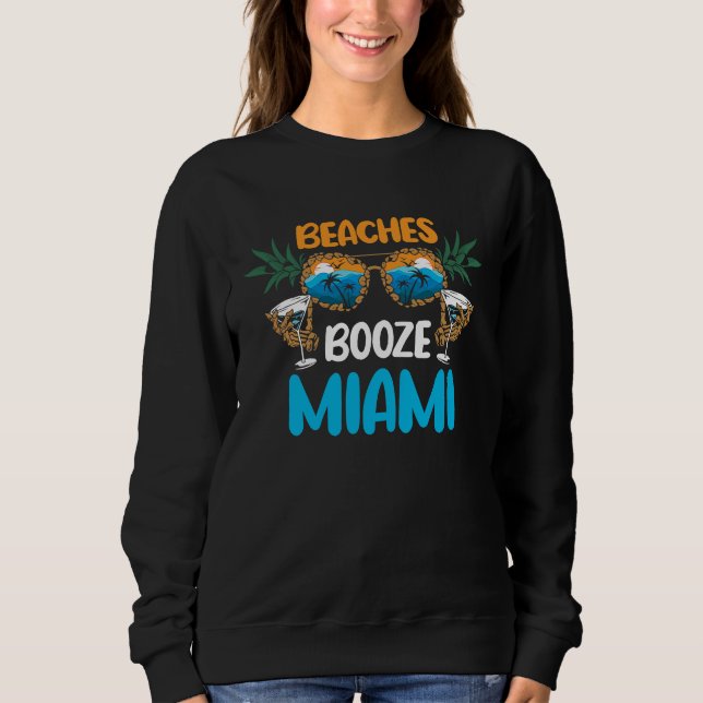 Beaches Booze Miami Summer Vacation Party Matching T Shirt (Framsida)
