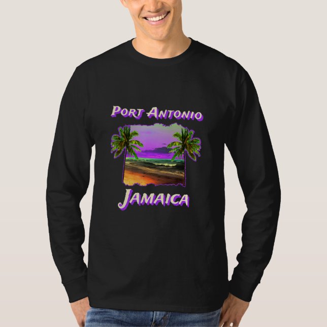Beaches Of Port Antonio Jamaica T Shirt (Framsida)