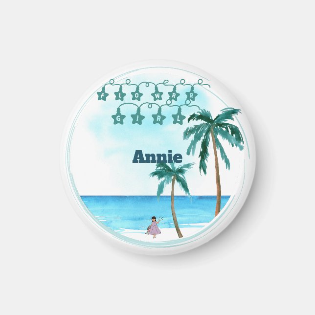 Beachfront Belle Bröllop Design Magnet (Framsidan)