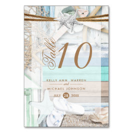 Beachfront Bröllop - Bord-kort Bordsnummer