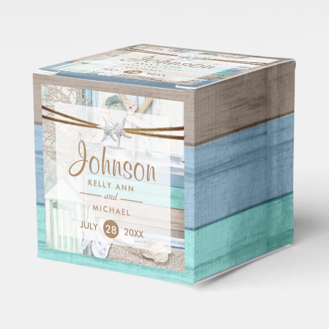 Beachfront Bröllop Presentaskar (Framsidan Sidan)