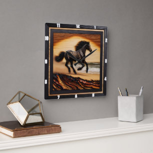 Beachfront Morgan Dash: Burned Charred Art Fyrkantig Klocka