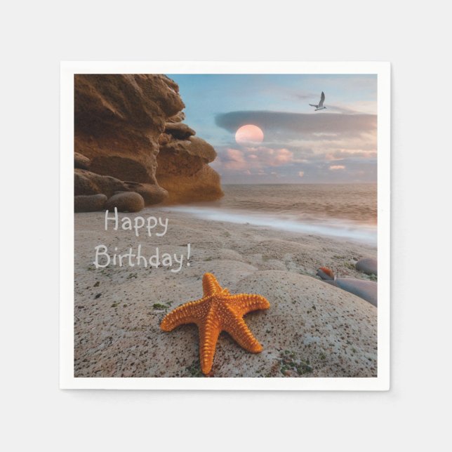 Beachlife Birthday Pappra Napkins Pappersservett (Framsidan)