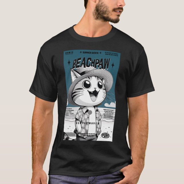 Beachpaw Summer Siesta - Ultimate Sunny Days Cat T Shirt (Framsida)