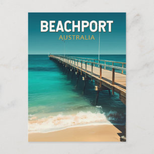 Beachport Australia Travel Art Vintage Vykort