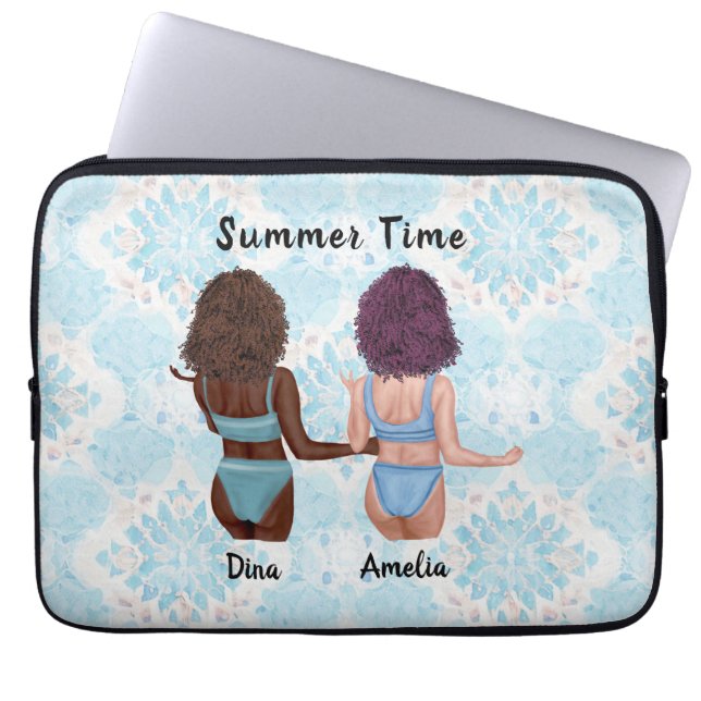 Beachside Besties: Sommar Vibes med min Bestie Laptop Fodral (Framsidan)