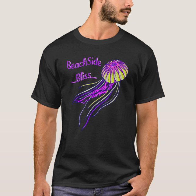 Beachside Bliss Tropical Jellyfish for Summer Vaca T Shirt (Framsida)