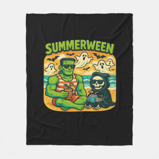 Beachside Boogeymen - klassen Retro Summerween Vib Fleecefilt