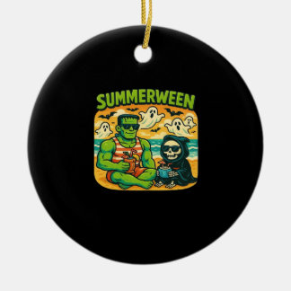 Beachside Boogeymen - klassen Retro Summerween Vib Julgransprydnad Keramik