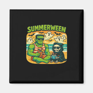 Beachside Boogeymen - klassen Retro Summerween Vib Magnet
