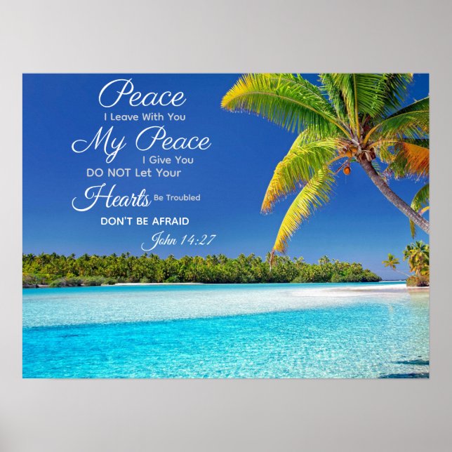 Beachside Cook Island - John 14:27 Bible Verse Poster (Framsidan)