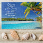 Beachside Cook Island - John 14:27 Bible Verse Pussel<br><div class="desc">Obs! Du kan bara skryta med namn och namnteckning, eftersom den delen var helt gömt. Köp bara pusslet som det är eller känn dig fri att redigera det om du vill.~~ Detta vackra pussel har ett häpnadsväckande foto av Cook Island som bakgrund, med hela John 14:27-versen tryckt på ovansidan. Den...</div>