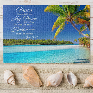 Beachside Cook Island - John 14:27 Bible Verse Pussel