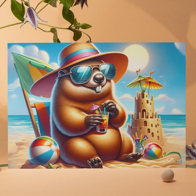 Beachside Groundhog Helg Vykort (Skapare uppladdad)