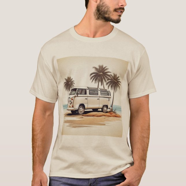 Beachside Kombi Adventure Tee - Retro Coastal Char (Framsida)