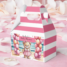 Beachside Nalle Balloon Girl Baby Shower Presentaskar