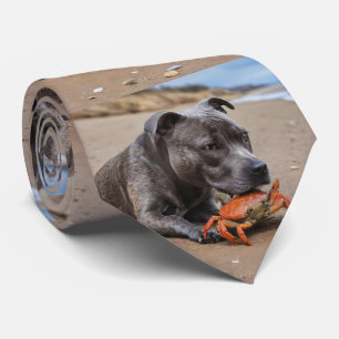 "Beachside Pals: A Staffy and its Crab Assion" Slips