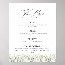 Beachside Pampas Grass Pub Poster