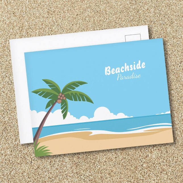 Beachside Paradise liggande Vykort (Beachside Paradise Landscape Postcard)