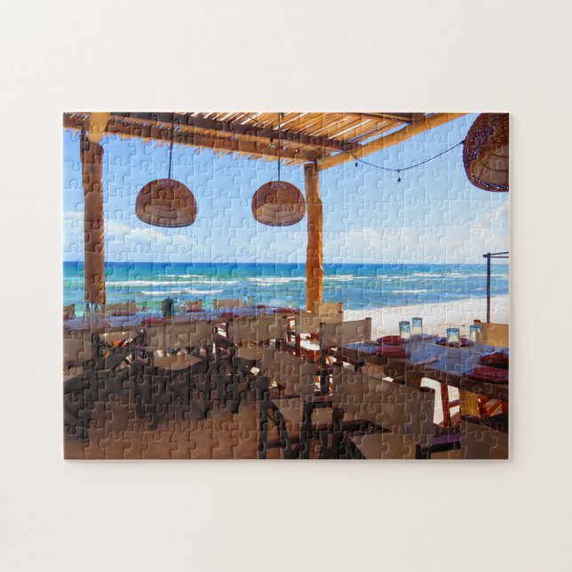 Beachside restaurang i Riviera Maya - pussel (Horisontell)