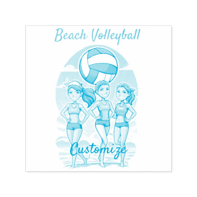 Beachvolleyboll Flickor Thunder_Cove Självfärgande Stämpel (Design)