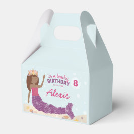 Beachy Birthday Sjöjungfru Favor Box Rosa Teal Presentaskar