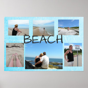 Beachy Blue Multi Bild Personlig Poster