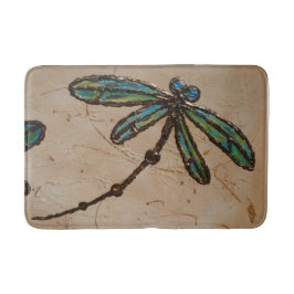 Beachy Blue och Grönt Dragonfly Flit Badrumsmatta