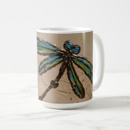 Beachy Blue och Grönt Dragonfly Flit Kaffemugg