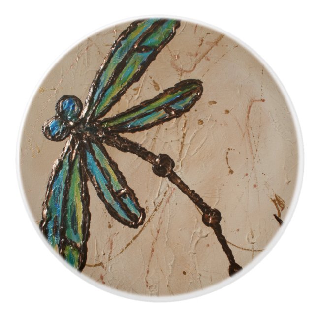 Beachy Blue och Grönt Dragonfly Flit Knopp (Framsidan)