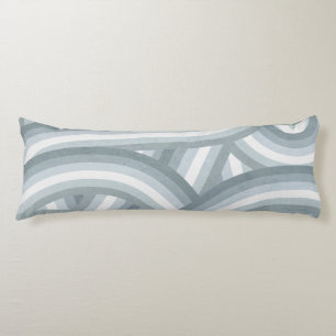 Beachy Blue Retro Rainbow Rand Mönster Kroppskudde