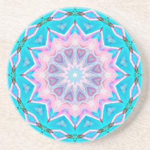 Beachy Boho Kärlek Mandala Rosa & Blue Mandala Underlägg