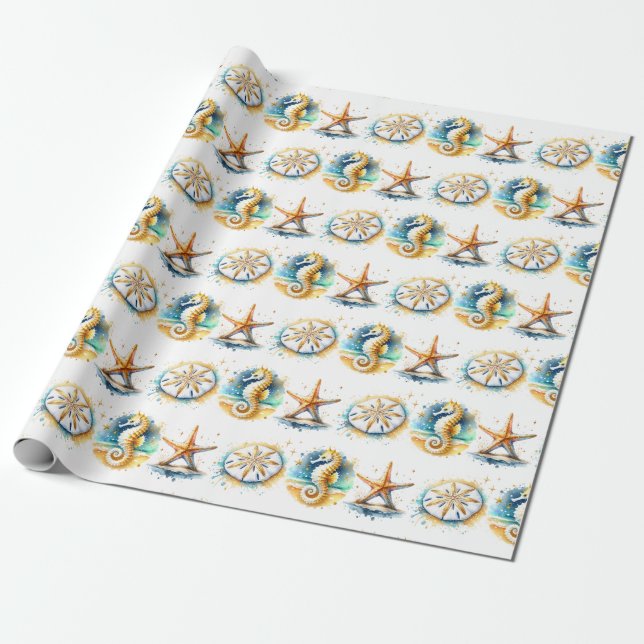 Beachy Boy's Baby Shower Presentpapper (Utrullad)