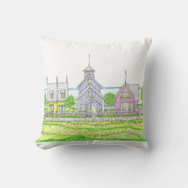 Beachy Cottages Pillow Kudde