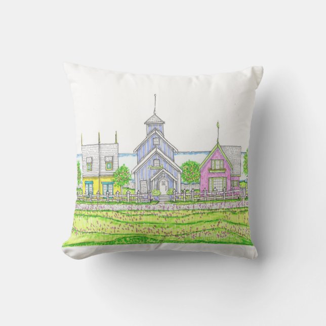 Beachy Cottages Pillow Kudde (Framsida)