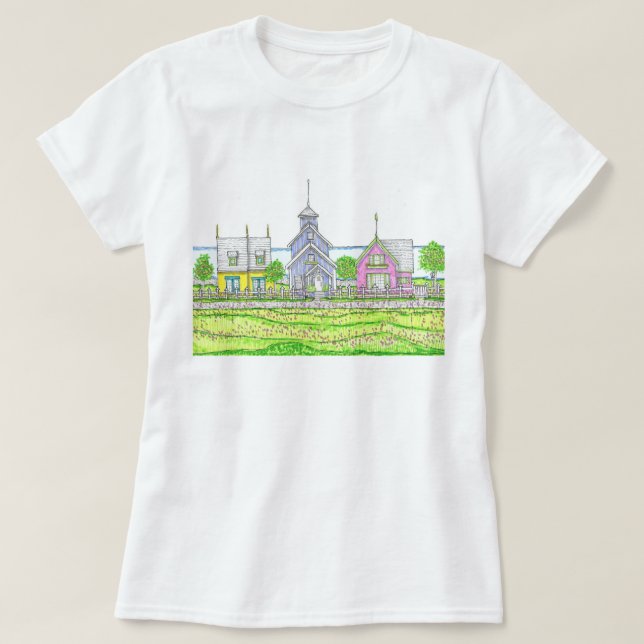 Beachy Cottages Tshirt T Shirt (Design framsida)