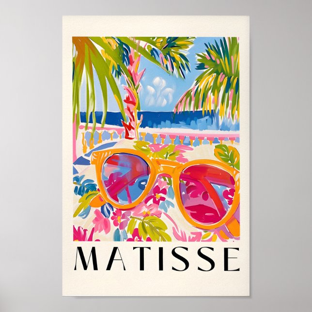 Beachy Decor, Sunglass Poster, Summer Vibes Art Poster (Framsidan)