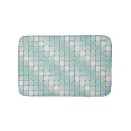 Beachy Geometric Tiles, Sea Glass, Blue, Sand Badrumsmatta