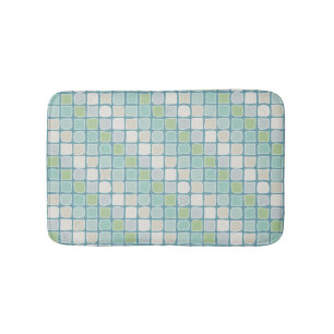 Beachy Geometric Tiles, Sea Glass, Blue, Sand Badrumsmatta