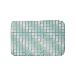 Beachy Geometric Tiles, Sea Glass, Blue, Sand Badrumsmatta
